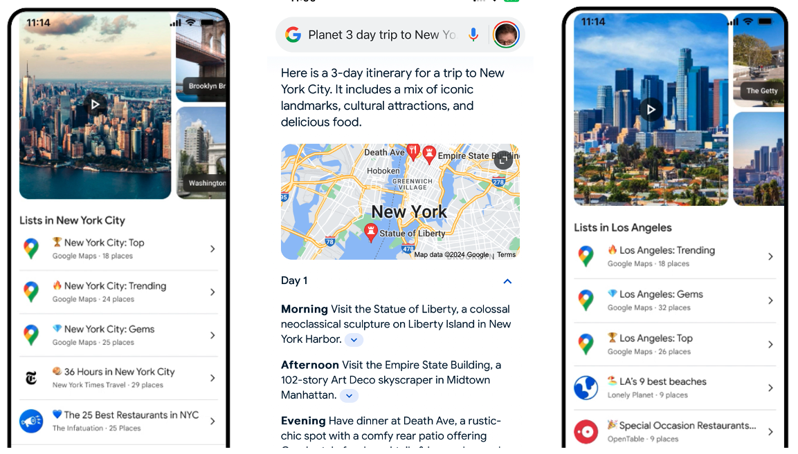 AI Travel Itineraries, 23 for ChatGPT, Personalized Google