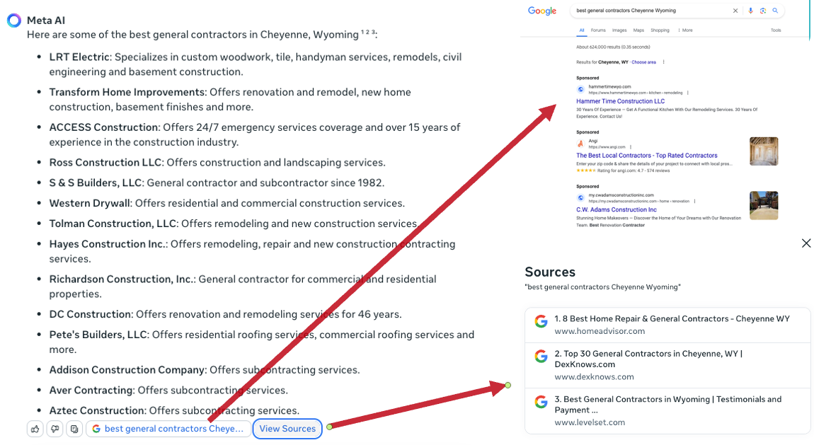 Meta.ai Search, Home Services & Local SEO, Social Plateau